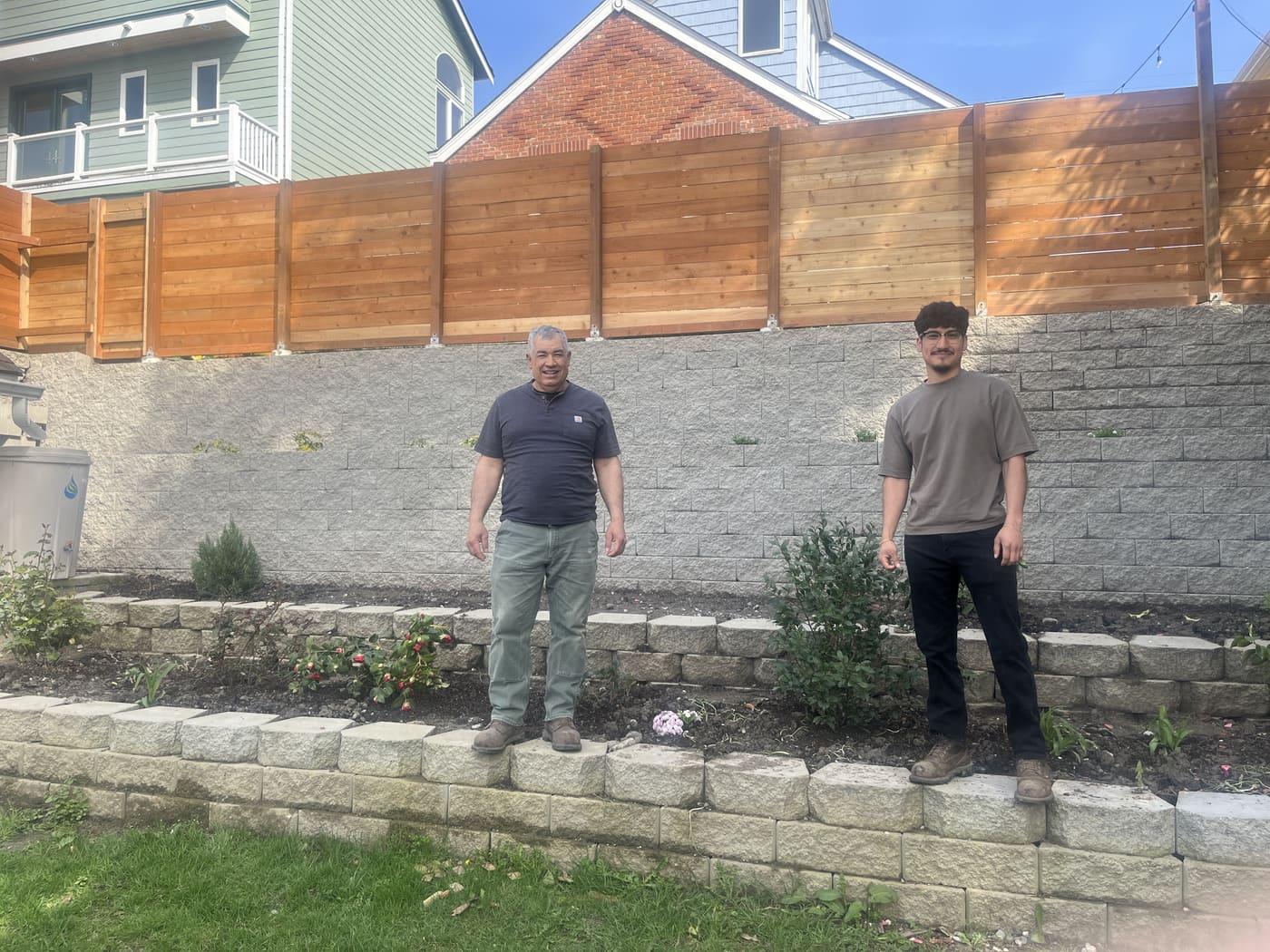 Jose Oliva and the Blue Landscaping Services crew