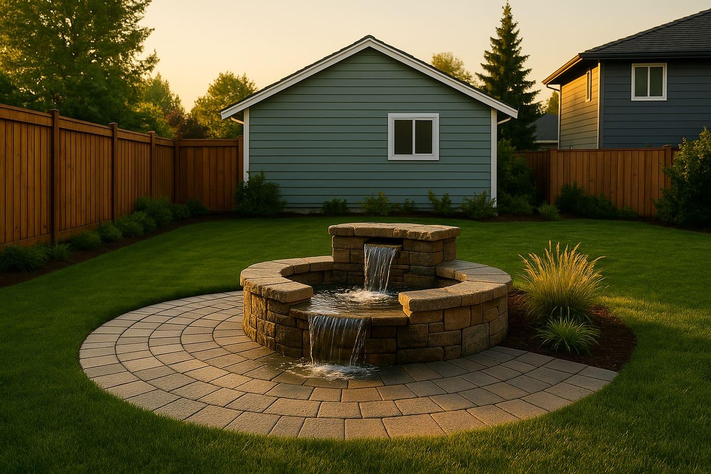 The same yard after Blue Landscaping Services finished the job