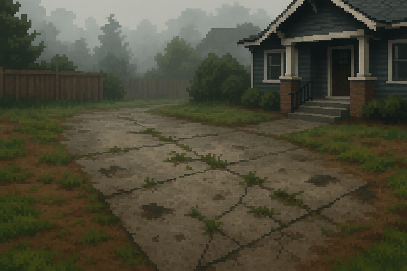 Yard before Blue Landscaping Services started work