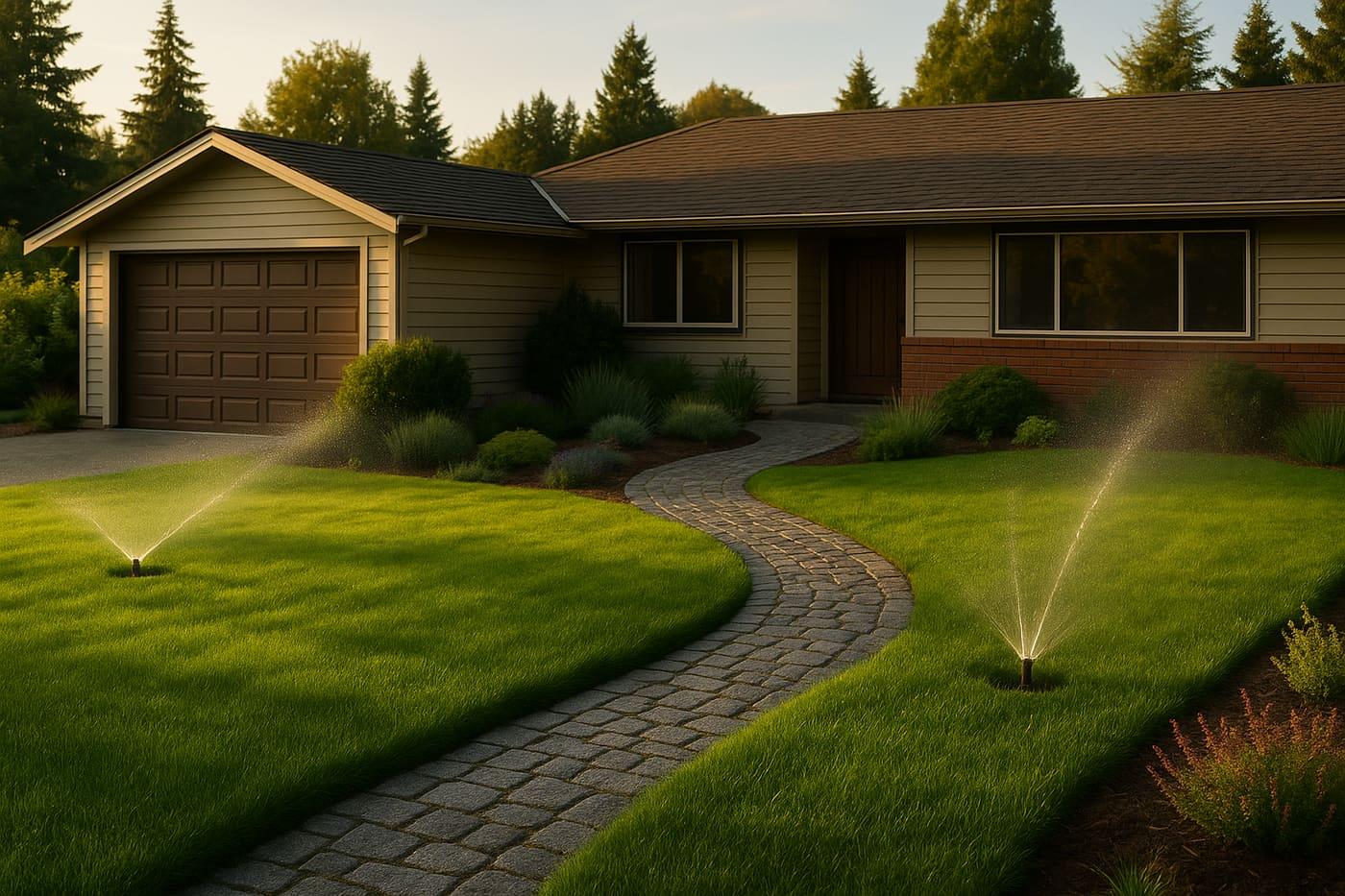 The same yard after Blue Landscaping Services finished the job