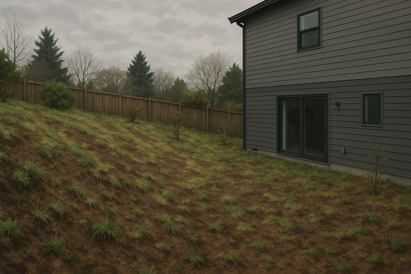 Yard before Blue Landscaping Services started work