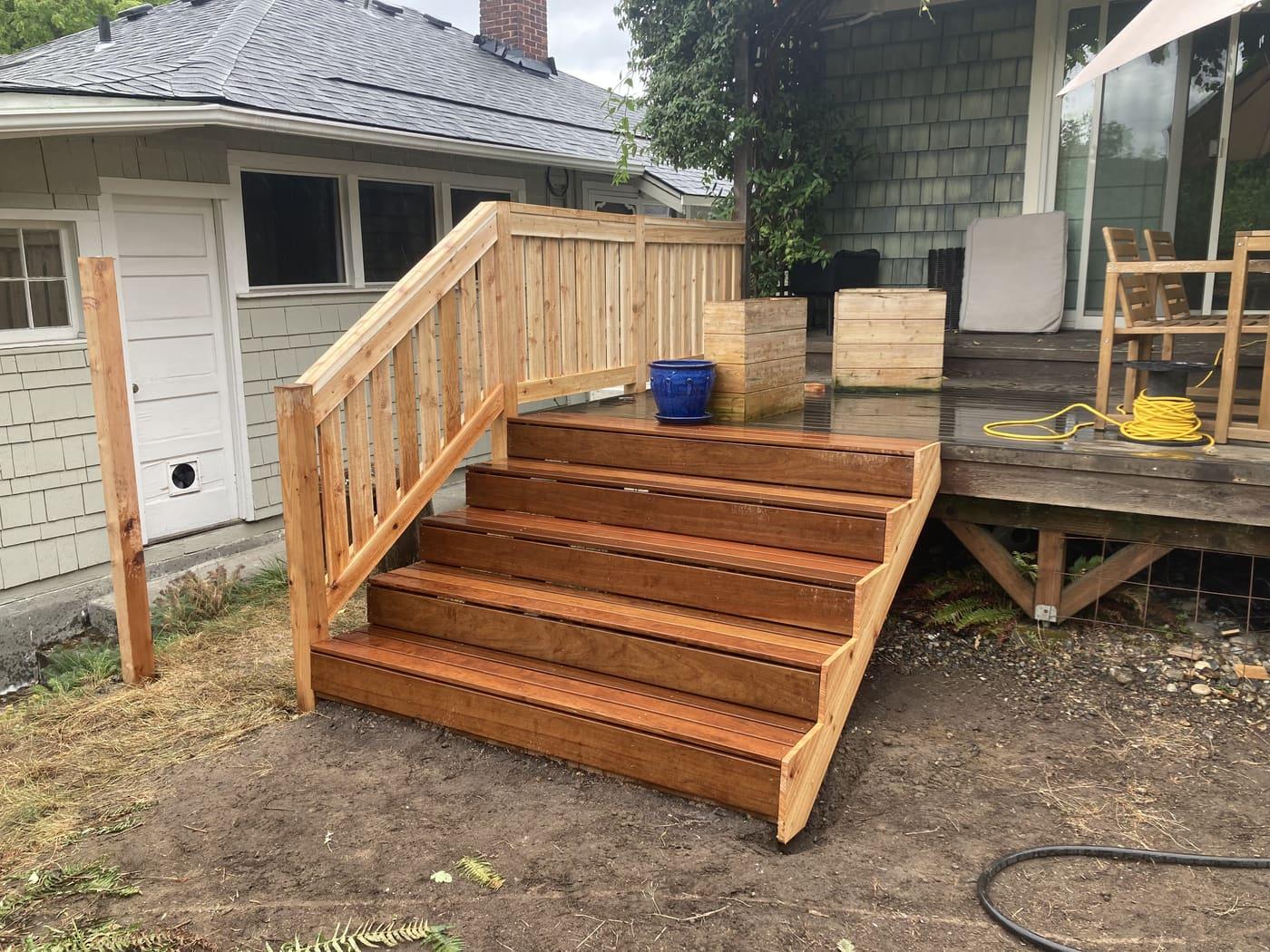 Custom outdoor stairs with non-slip treads in Greater Seattle