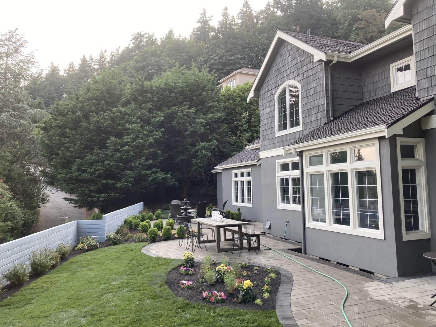 Custom paver patio and outdoor living space in Greater Seattle